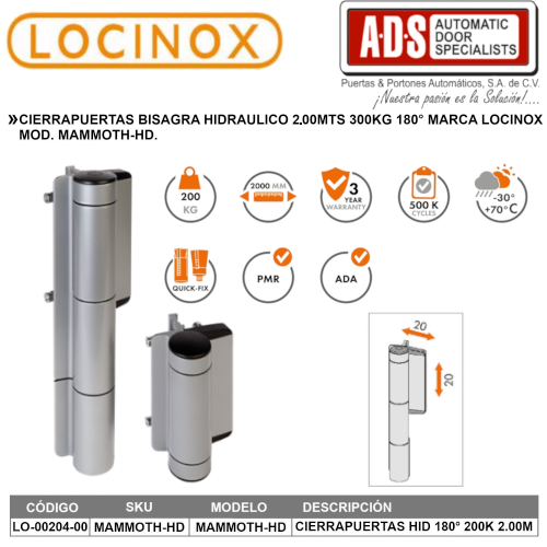 LANTEK LTK-MAGCLOS1, Cierra puertas automatico Peso de puerta (40-60kgs) ( PUERTAS) - Lanprosa
