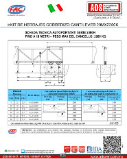 Kit de Herrajes Corredizo Cantiever 20MX2200K, ADS Puertas & Portones Automaticos S.A. de C.V.