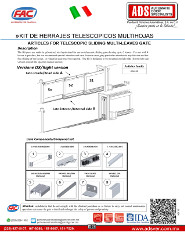 Manual Tecnico de Instalacion Kit de Herrajes Telescopico Multihojas, ADS Puertas & Portones Automaticos S.A. de C.V.