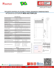 Manual Rayflex Puerta Rapida Plegable Para Grandes Dimensiones Interior & Exterior MOD.VECTORFLEX, ADS Puertas & Portones Automaticos S.A. de C.V.